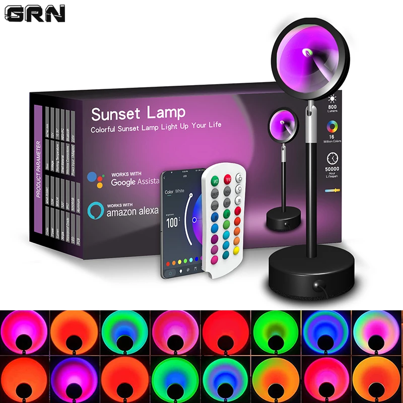Smart Home Lighting Control - Smart LED Sunset Lamp Colorful Changing