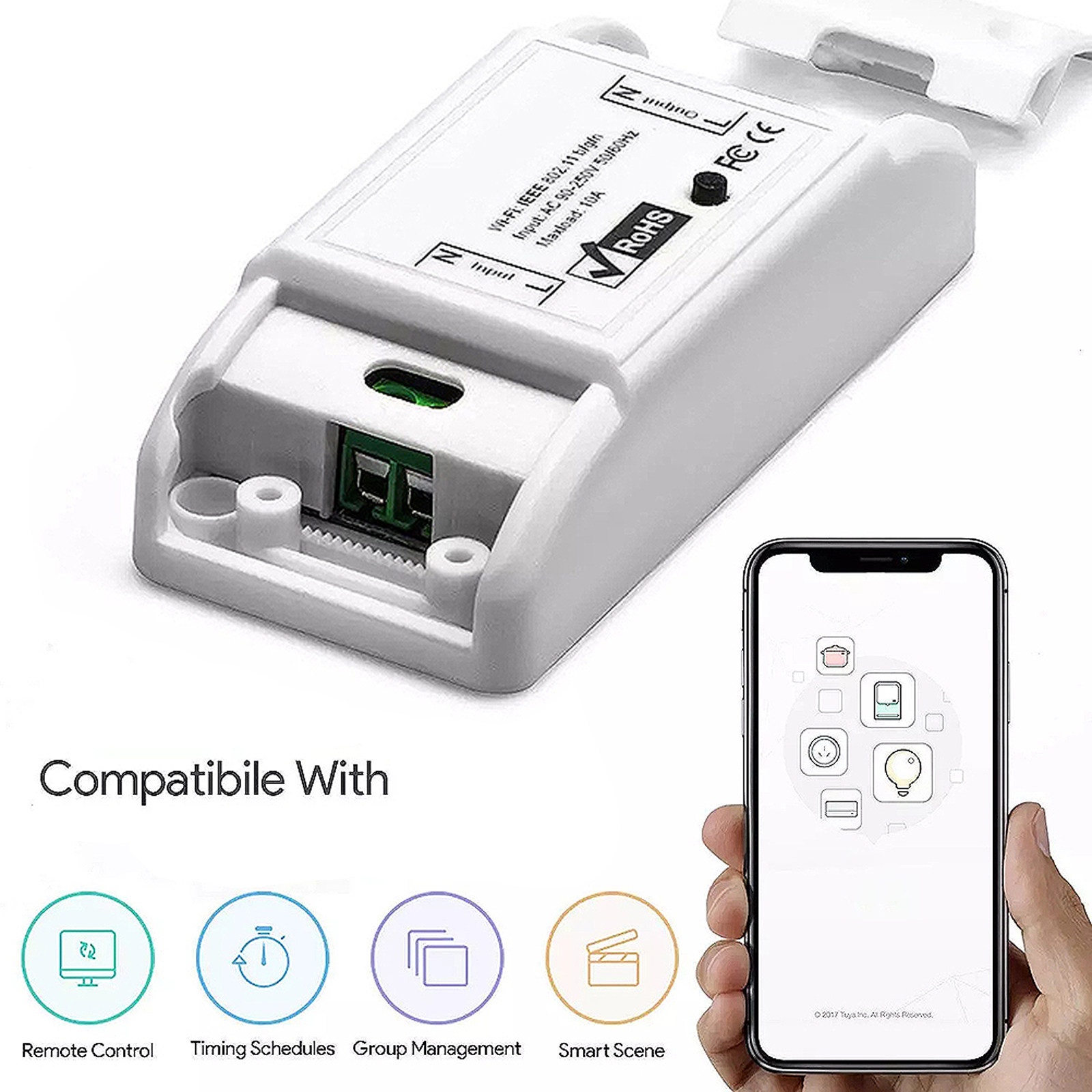 Smart Home Lighting Control - 1Pcs WiFi Smart Home Switch White