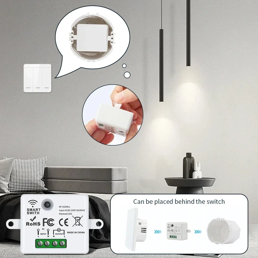 RF 433MHz Wireless Remote Cont - Smart Home Lighting Control ulasan dan harga
