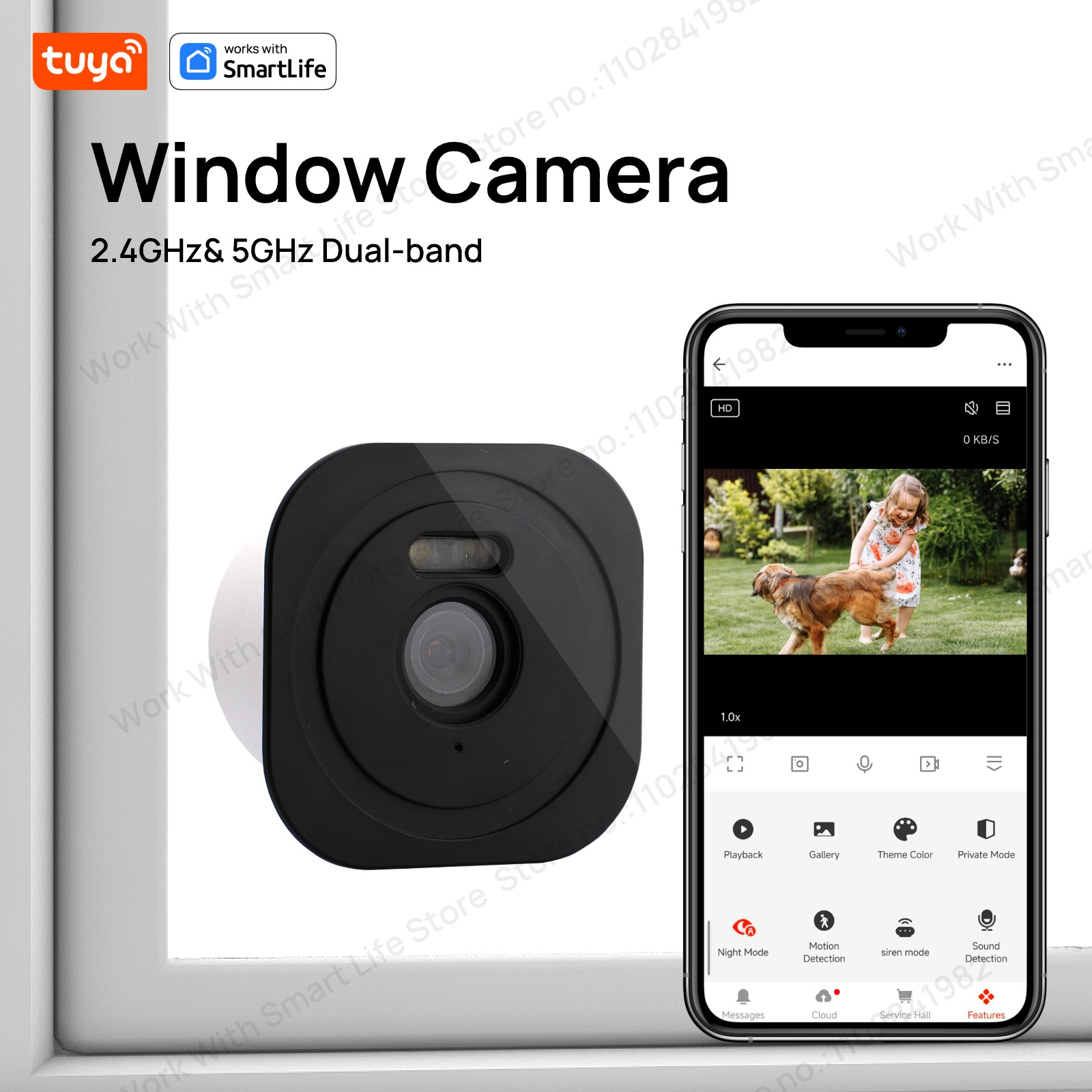 3MP 2K Tuya Window Camera,2.4G - Smart Home Cctv Camera ulasan dan harga