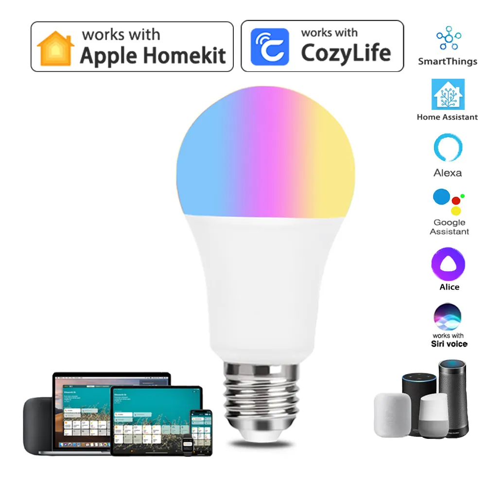 9W WiFi Homekit Light Lamp E27 - Smart Home Dashboard ulasan dan harga