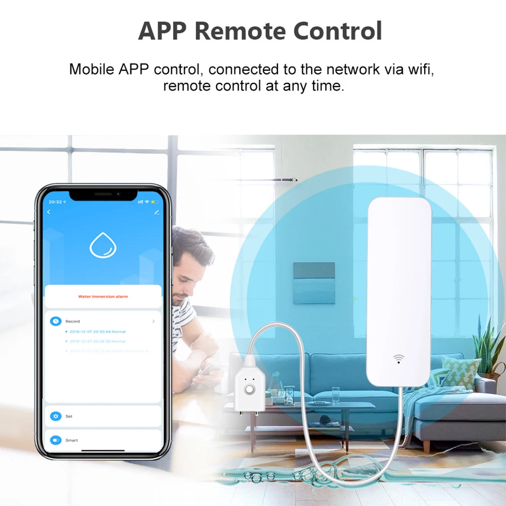 Tuya WiFi Zigbee Water Sensor  - Smart Home Features ulasan dan harga