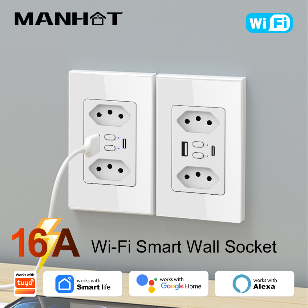 MANHOT Wifi Smart Brazil Socke - Smart Home Wiz ulasan dan harga
