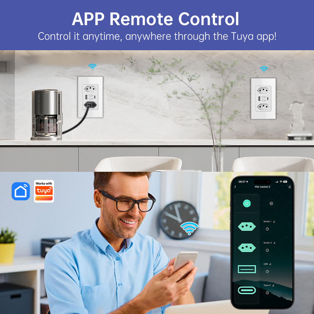 MANHOT Wifi Smart Brazil Socke - Smart Home Wiz ulasan dan harga