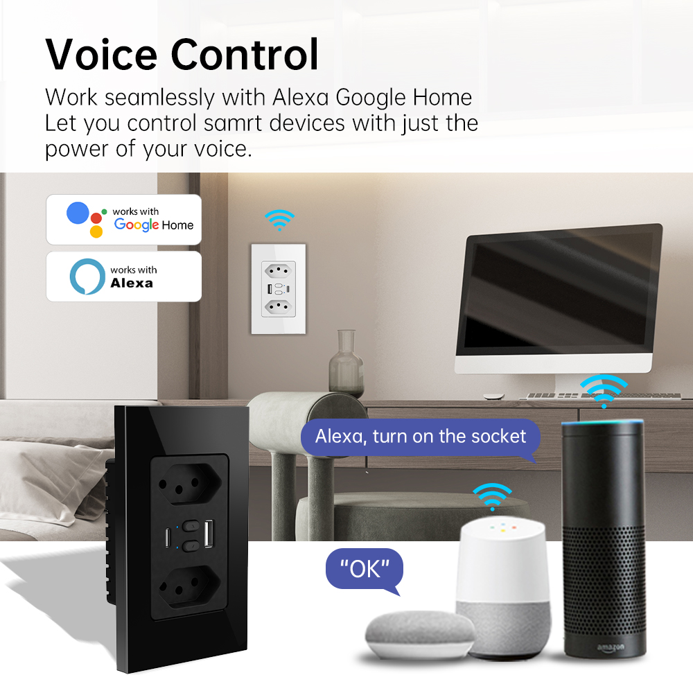 MANHOT Wifi Smart Brazil Socke - Smart Home Wiz ulasan dan harga