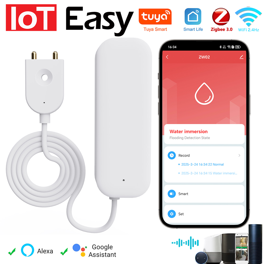 Tuya WiFi ZigBee Water Sensor  - Smart Home Features ulasan dan harga