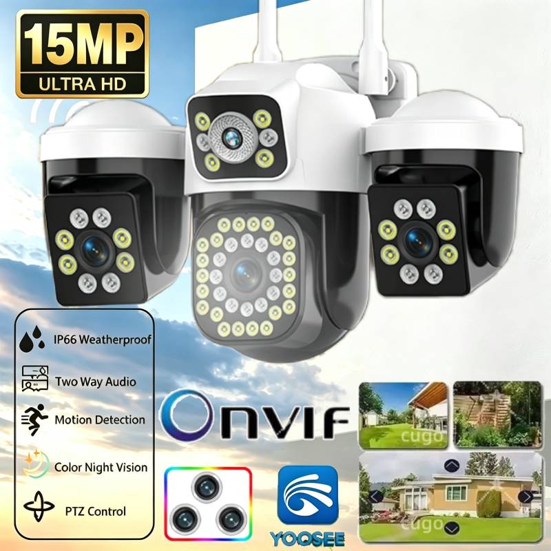 15MP Triple Lenses Triple Scre - Smart Home Cctv Camera ulasan dan harga