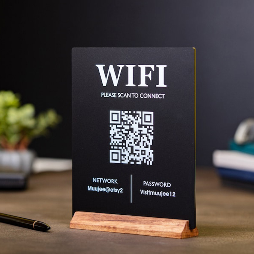 Custom WiFi QR Code Acrylic Ta - Airbnb Smart Home ulasan dan harga
