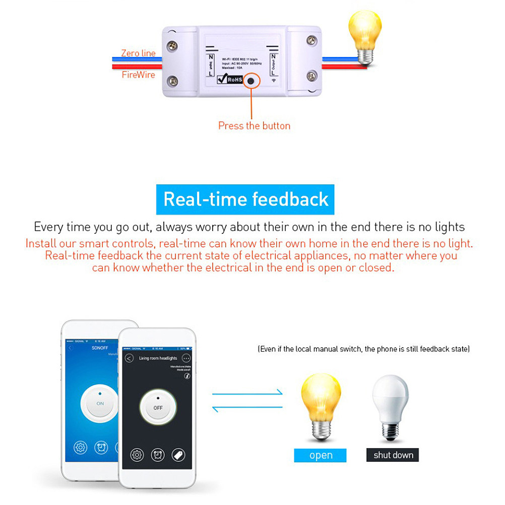 1Pcs WiFi Smart Home Switch Wh - Smart Home Lighting Control ulasan dan harga